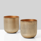 Two matte gold textured vases